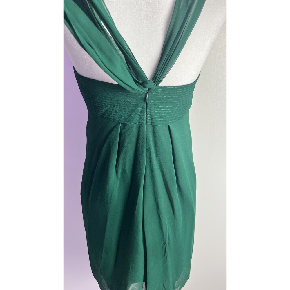 Vera Wang Lavender Label‎ Silk Chiffon Party Cocktail Dress Emerald Green Sz 6 - Picture 5 of 13